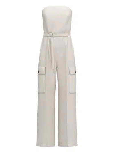 Marella Strapless Cargo Jumpsuit In Gray