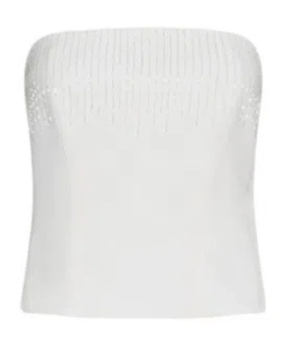 Marella Stretch Canvas Corset Top In White