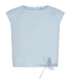 Marella Stretch Cotton Blouse - Light Blue In White