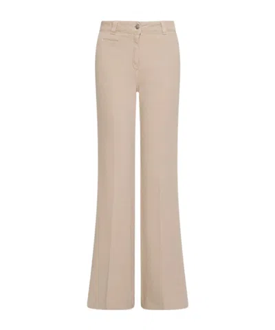 Marella Stretch Cotton Wide-leg Trousers - Beige In Neutral