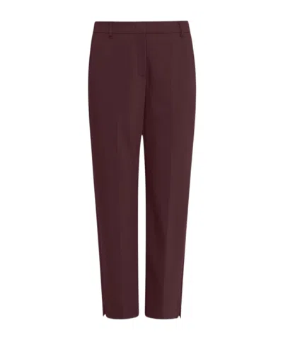Marella Stretch Cotton-blend Trousers - Bordeaux In Burgundy