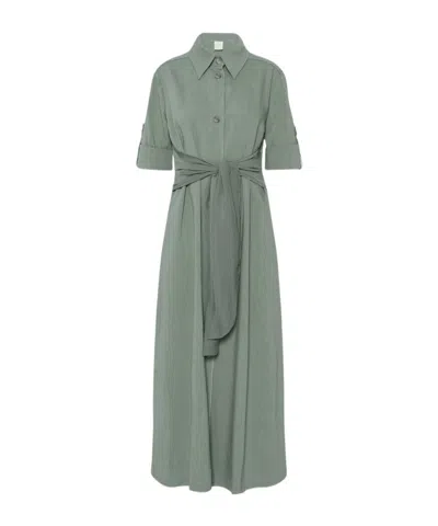 Marella Stretch Linen And Viscose Shirt Dress In Animal Print