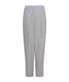 Marella Stretch Linen-blend Trousers In Gray