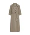 Marella Stretch Viscose And Linen Duster Coat In Green