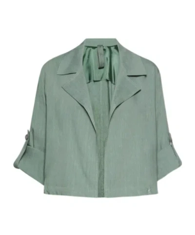 Marella Stretch Viscose And Linen Jacket In Green