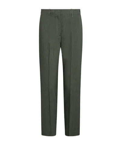 Marella Stretch Viscose And Linen Trousers - Green