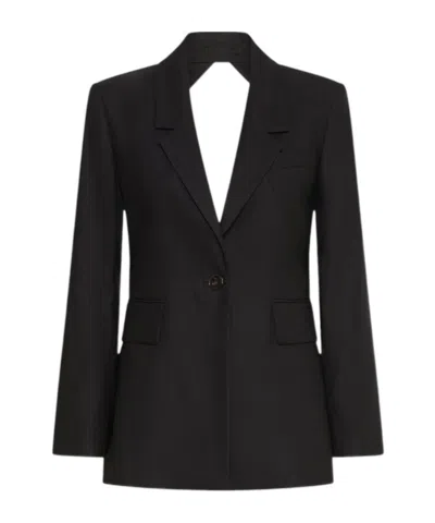 Marella Stretch Viscose-blend Blazer With Cut-out Detail - Black