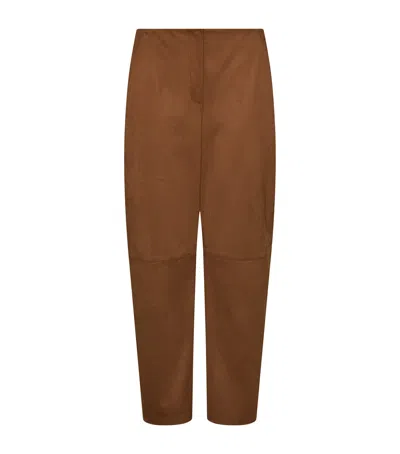 Marella Stretch-jersey Barrel-leg Trousers In Brown