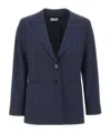 Marella Pinstripe-print Blazer In Blue