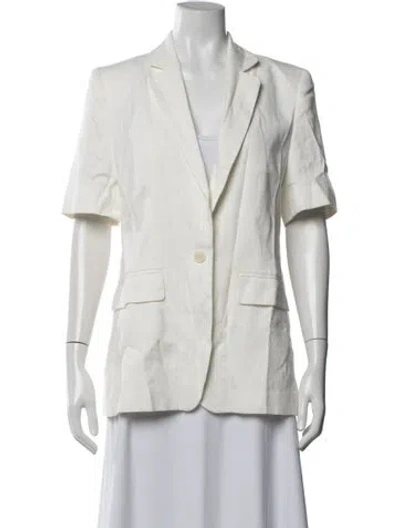 Pre-owned Marella Striped Blazer In White