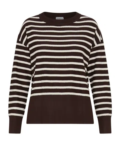 Marella Striped Bouclé Sweater - Brown