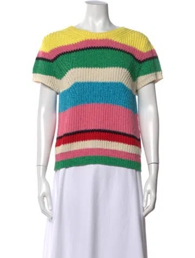 Pre-owned Marella Striped Crew Neck Top In Pink