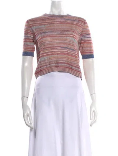Pre-owned Marella Striped Crew Neck Top In Pink