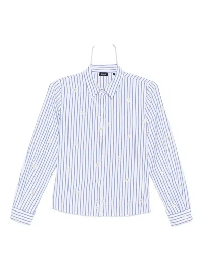 Marella Striped Embellished Shirt In Blue