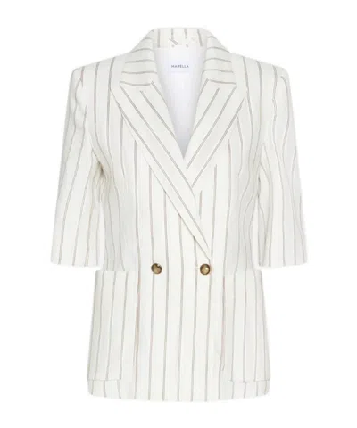 Marella Striped Jacket In White