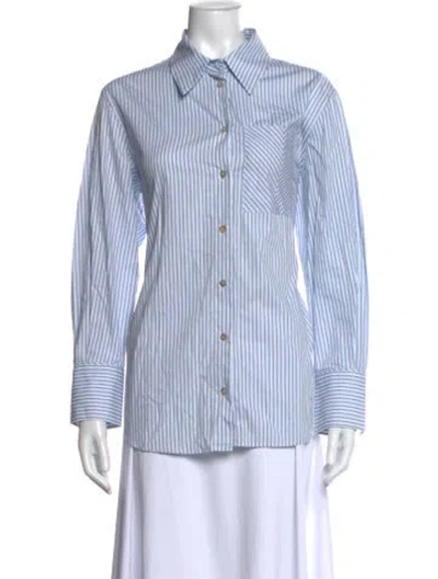 Pre-owned Marella Striped Long Sleeve Button-up Top In Multi