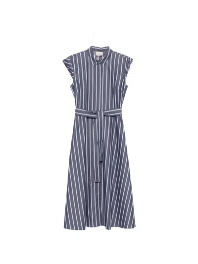 Marella Striped Midi Dress In Blue
