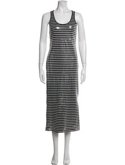 Pre-owned Marella Striped Midi Length Dress W/ Tags In Multicolor