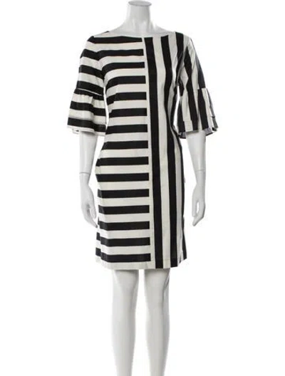 Pre-owned Marella Striped Mini Dress In Black/neutrals