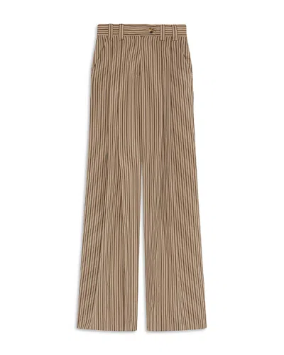 Marella Striped Palazzo Pants In Brown