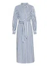 Marella Striped-pattern Belted Shirt-dress In Blue