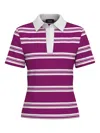 Marella Striped Jersey Polo Shirt In Purple