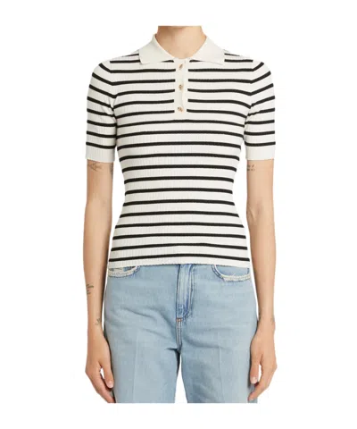 Marella Striped Short-sleeved Polo Shirt In Neutral