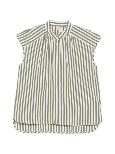 Marella Striped Sleeveless Blouse In Green