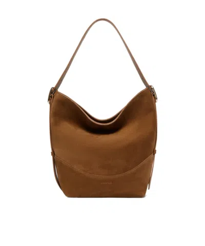 Marella Suede Hobo Bag In Brown