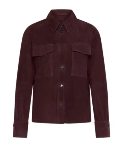 Marella Suede Shacket In Purple