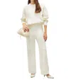 Marella Office Sweater With Jacquard Palm Tree Detail In White In Multi