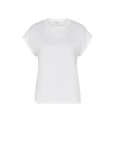 Marella White Cotton Cap Sleeves T Shirt