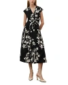 Marella Taxi Belted Floral-print Midi Wrap Dress In Black