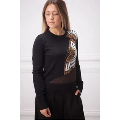 Marella Tea Pattern Sweater In Black