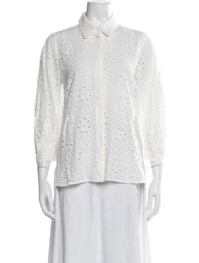 Pre-owned Marella Three-quarter Sleeve Blouse In White