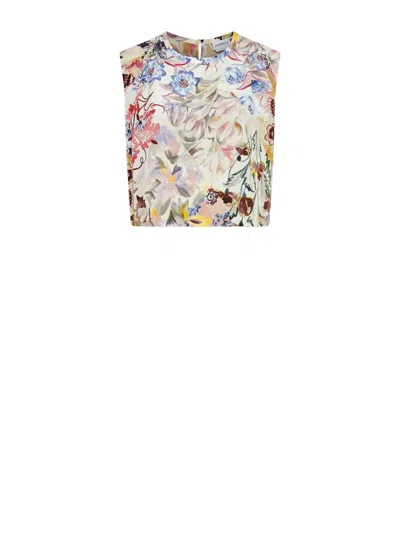 Marella Floral-pattern Silk Top In Pink