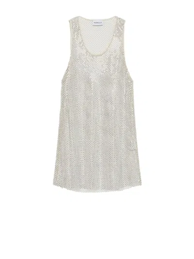 Marella Top With Rhinestones In White