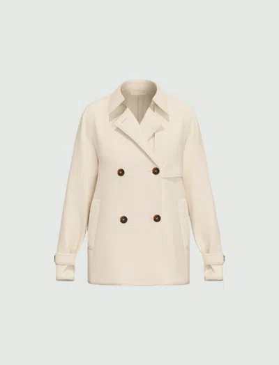 Marella Trench Double-breasted Woman White Wool