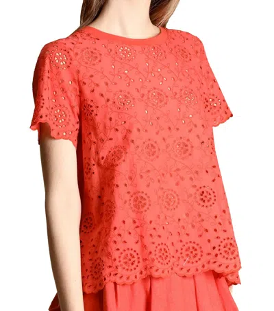 Marella T-shirt In Sangallo Woman Red Geranium