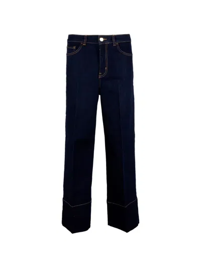 Marella Turn-up Cuff Jeans In Blue