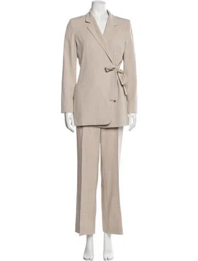 Pre-owned Marella Tweed Pattern Pantsuit In Neutrals