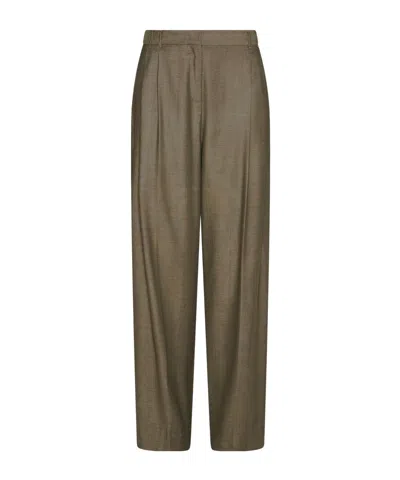 Marella Twill Carrot-fit Trousers - Kaki In Brown