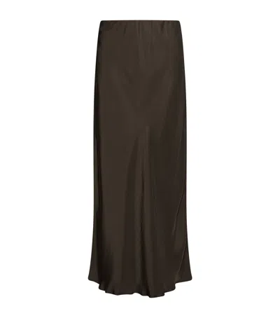 Marella Twill Pencil Skirt In Brown