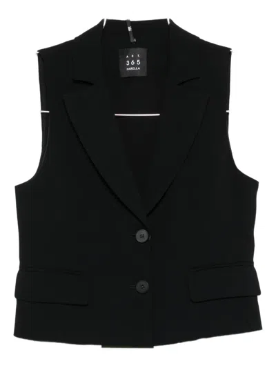 Marella Two-button Lapel Waistcoat In Black