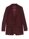 Marella Two-button Notched-lapel Blazer In Burgundy