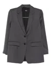 Marella Two-button Notched-lapel Blazer In Gray