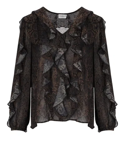 MARELLA UFO BROWN BLOUSE