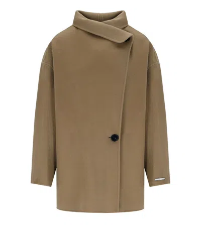 Marella Ultimo Beige Short Coat  In Gray