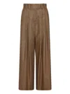 Marella Ultra Pleated Checked Trousers In Brown