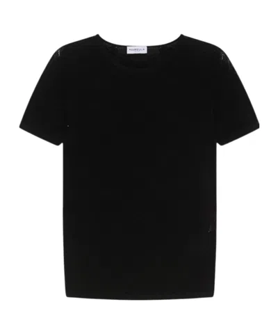 Marella Ultra-light Lace Knit T-shirt - Black